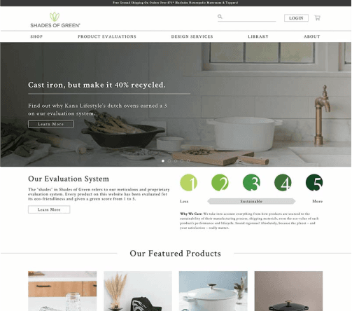 Shades of Green website